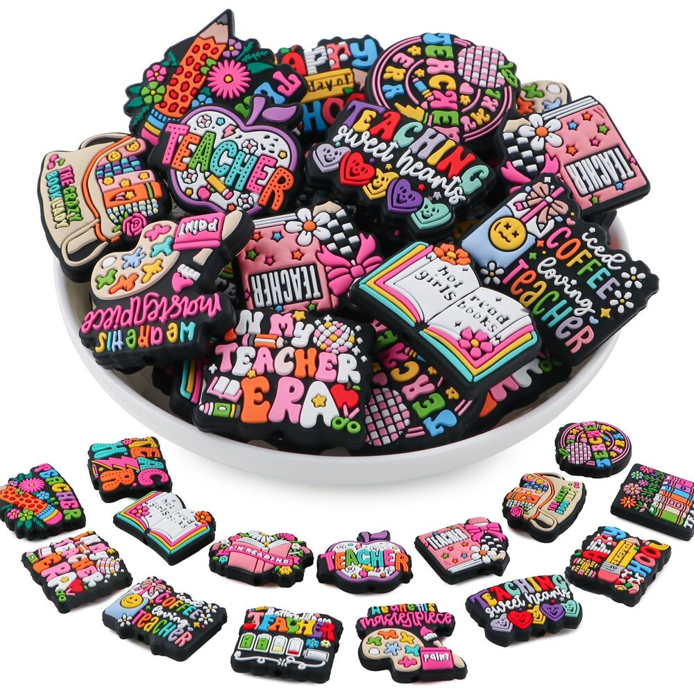 6325 30Pcs Lovyomi Teacher Silicone Beads for Pens, Book Pencil Silicone